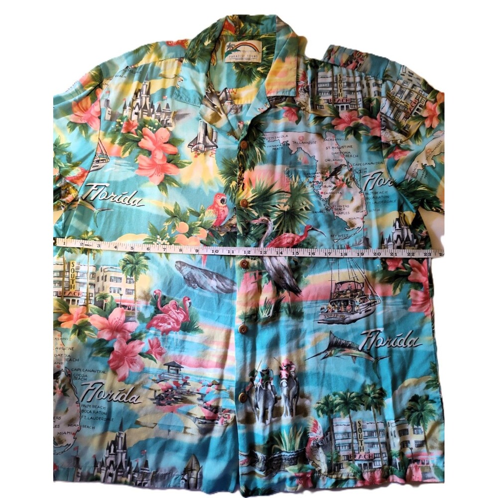 Vintage Paradise Found Honolulu Hawaii Shirt Colorful Tropical Florida Print XL - Picture 5 of 8